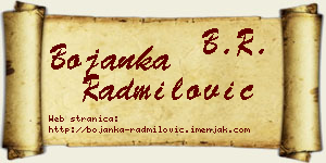 Bojanka Radmilović vizit kartica
